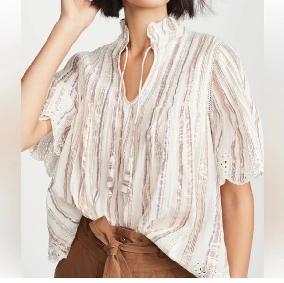 Sea New York Harriet Pintucked blouse size 2 - Picture 4 of 13